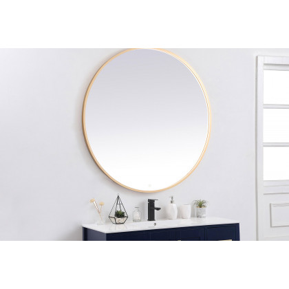 Elegant Wall Mirror - Brass, L 48" (MRE6048BR)