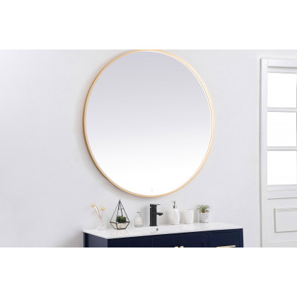 Elegant Wall Mirror - Brass, L 48" (MRE6048BR)