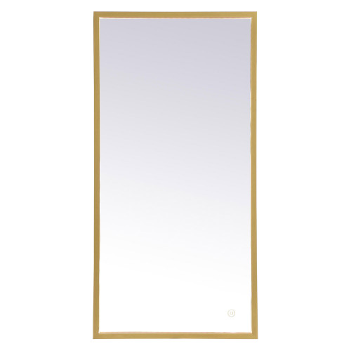 Elegant Wall Mirror - Brass, D 18", H 36" (MRE61836BR)