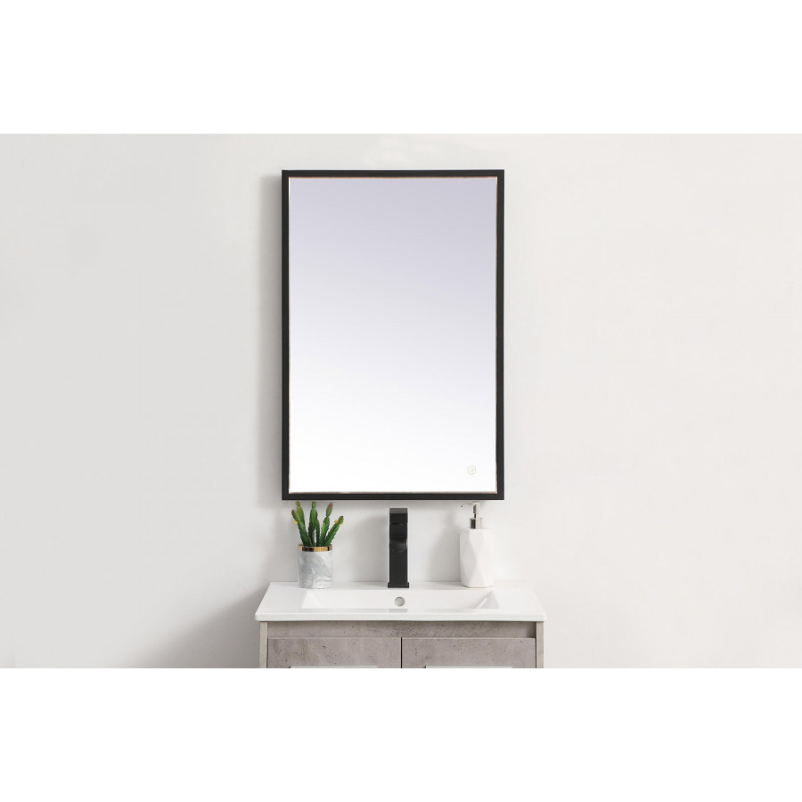 Elegant Wall Mirror - Black, D 20", H 30" (MRE62030BK)