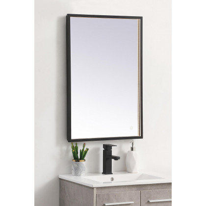 Elegant Wall Mirror - Black, D 20", H 30" (MRE62030BK)