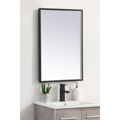 Elegant Wall Mirror - Black, D 20", H 30" (MRE62030BK)