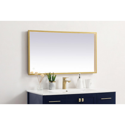 Elegant Wall Mirror - Brass, D 20", H 36" (MRE62036BR)