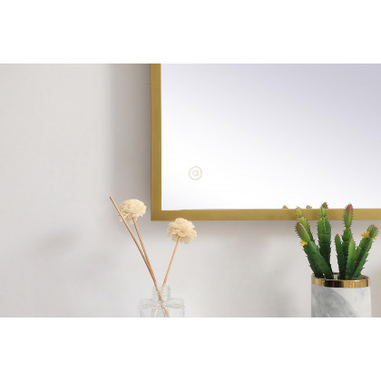 Elegant Wall Mirror - Brass, D 20", H 36" (MRE62036BR)