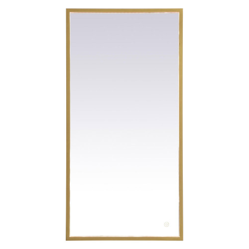 Elegant Wall Mirror - Brass, D 20", H 40" (MRE62040BR)