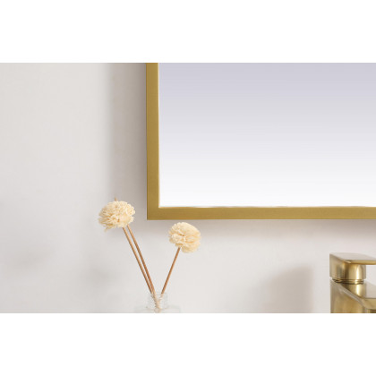 Elegant Wall Mirror - Brass, D 20", H 40" (MRE62040BR)