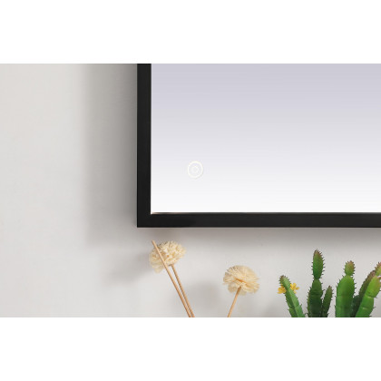 Elegant Wall Mirror - Black, D 24", H 30" (MRE62430BK)