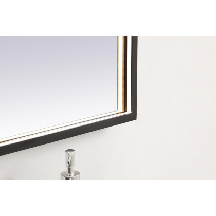 Elegant Wall Mirror - Black, D 24", H 30" (MRE62430BK)