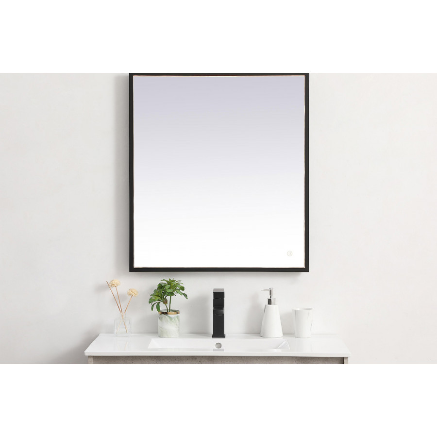 Elegant Wall Mirror - Black, D 27", H 30" (MRE62730BK)