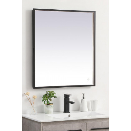 Elegant Wall Mirror - Black, D 27", H 30" (MRE62730BK)