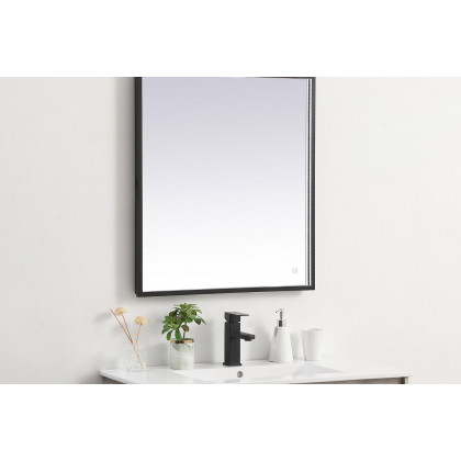 Elegant Wall Mirror - Black, D 27", H 30" (MRE62730BK)