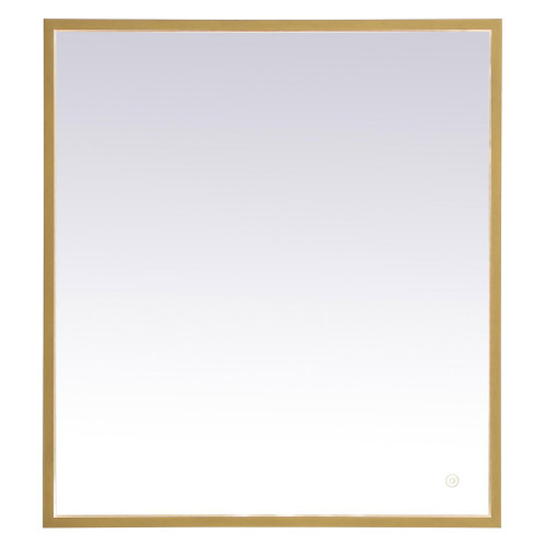 Elegant Wall Mirror - Brass, D 27", H 30" (MRE62730BR)