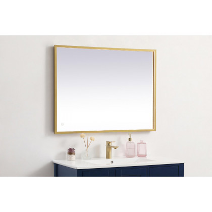 Elegant Wall Mirror - Brass, D 27", H 36" (MRE62736BR)