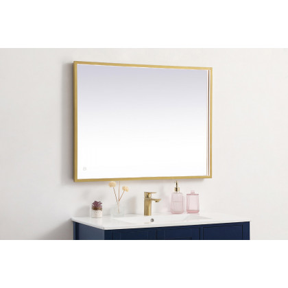 Elegant Wall Mirror - Brass, D 27", H 36" (MRE62736BR)