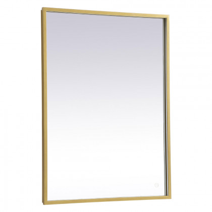Elegant Wall Mirror - Brass, D 27", H 36" (MRE62736BR)