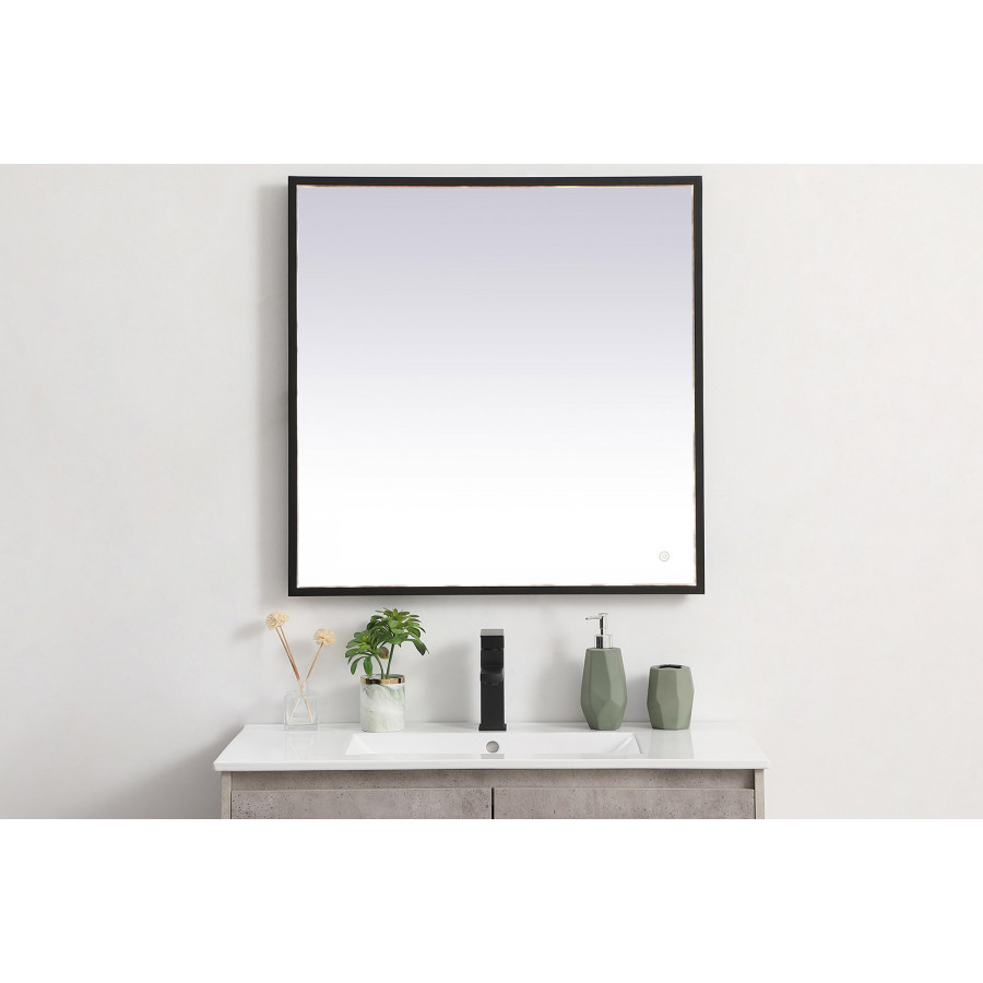 Elegant Wall Mirror - Black, D 30", H 30" (MRE63030BK)