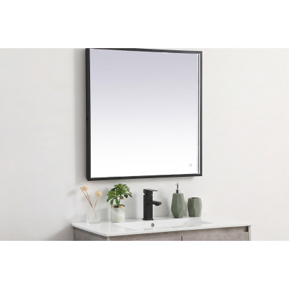 Elegant Wall Mirror - Black, D 30", H 30" (MRE63030BK)