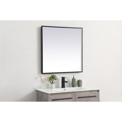 Elegant Wall Mirror - Black, D 30", H 30" (MRE63030BK)