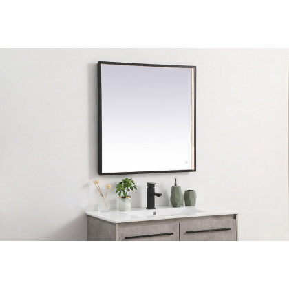 Elegant Wall Mirror - Black, D 30", H 30" (MRE63030BK)