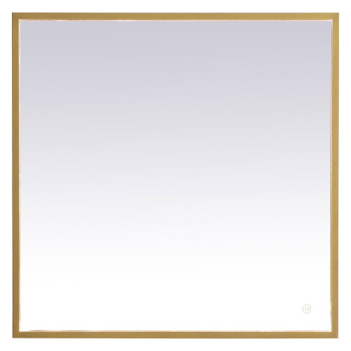 Elegant Wall Mirror - Brass, D 30", H 30" (MRE63030BR)