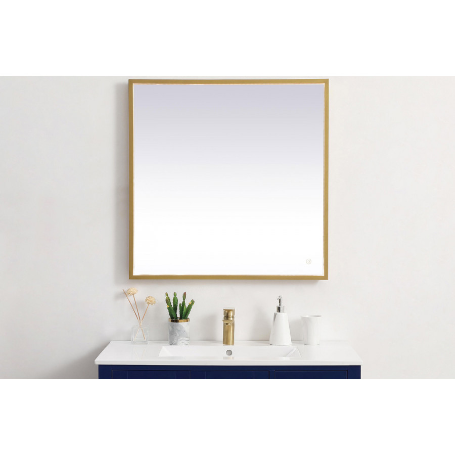 Elegant Wall Mirror - Brass, D 30", H 30" (MRE63030BR)