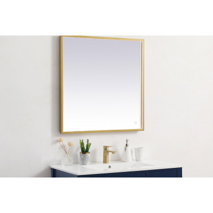 Elegant Wall Mirror - Brass, D 30", H 30" (MRE63030BR)