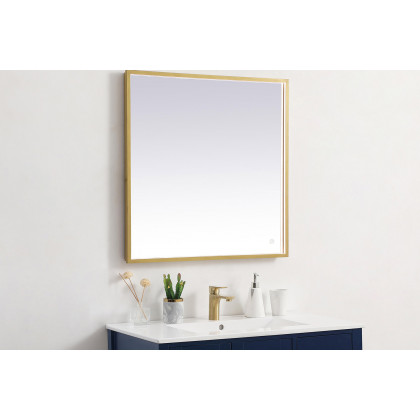 Elegant Wall Mirror - Brass, D 30", H 30" (MRE63030BR)