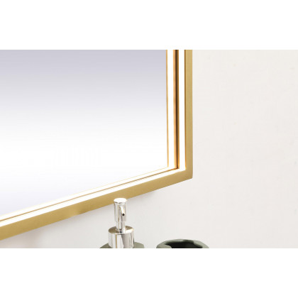Elegant Wall Mirror - Brass, D 30", H 36" (MRE63036BR)