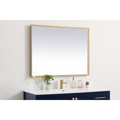 Elegant Wall Mirror - Brass, D 30", H 40" (MRE63040BR)