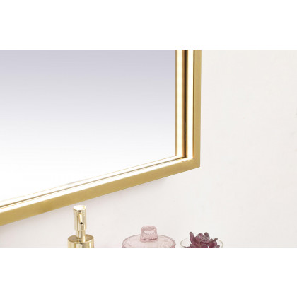Elegant Wall Mirror - Brass, D 30", H 40" (MRE63040BR)