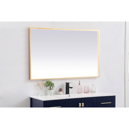 Elegant Wall Mirror - Brass, D 48", H 30" (MRE63048BR)