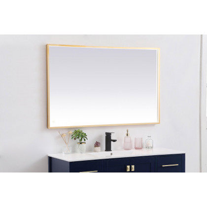 Elegant Wall Mirror - Brass, D 48", H 30" (MRE63048BR)