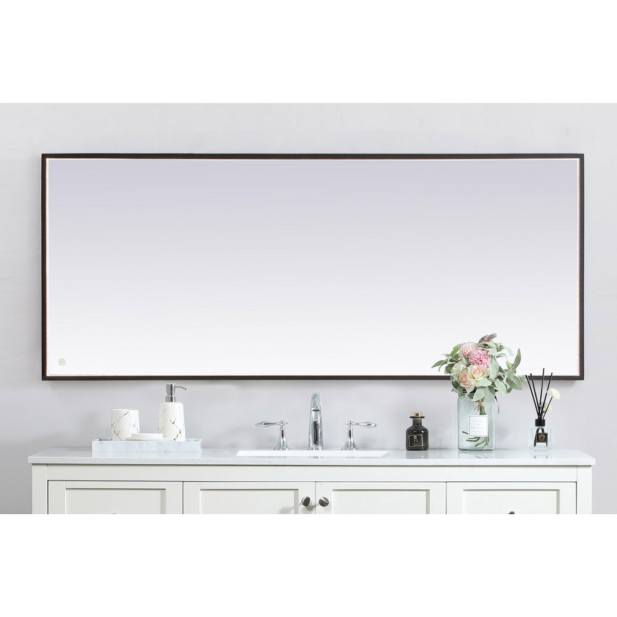Elegant Wall Mirror - Black, D 72", H 30" (MRE63072BK)