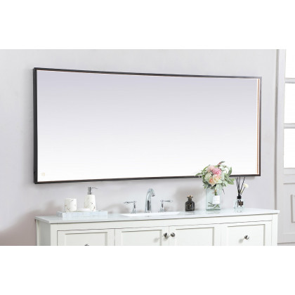 Elegant Wall Mirror - Black, D 72", H 30" (MRE63072BK)