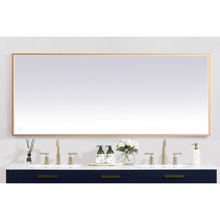 Elegant Wall Mirror - Brass, D 72", H 30" (MRE63072BR)