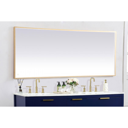 Elegant Wall Mirror - Brass, D 72", H 30" (MRE63072BR)