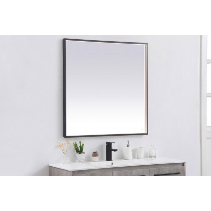 Elegant Wall Mirror - Black, D 36", H 36" (MRE63636BK)