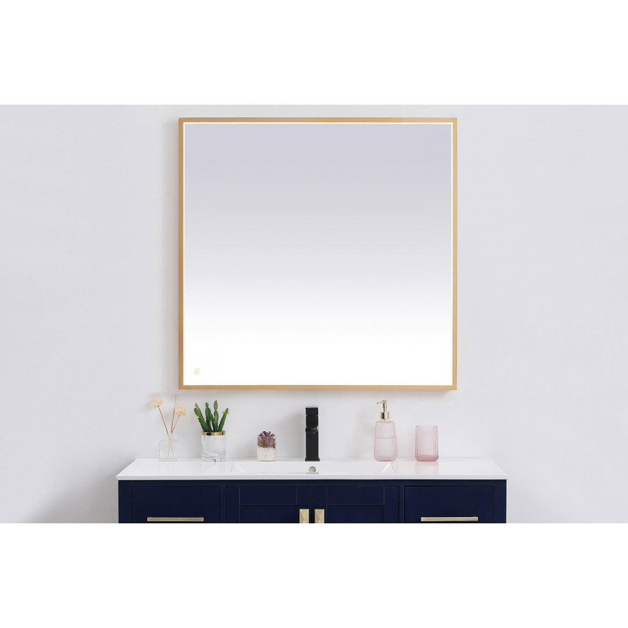 Elegant Wall Mirror - Brass, D 36", H 36" (MRE63636BR)