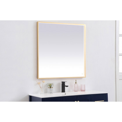 Elegant Wall Mirror - Brass, D 36", H 36" (MRE63636BR)