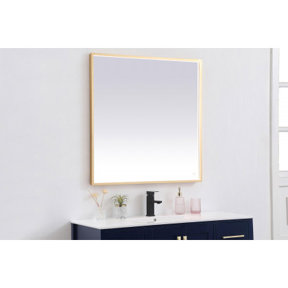 Elegant Wall Mirror - Brass, D 36", H 36" (MRE63636BR)
