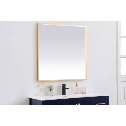 Elegant Wall Mirror - Brass, D 36", H 36" (MRE63636BR)