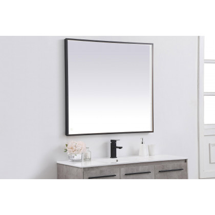 Elegant Wall Mirror - Black, D 40", H 36" (MRE63640BK)