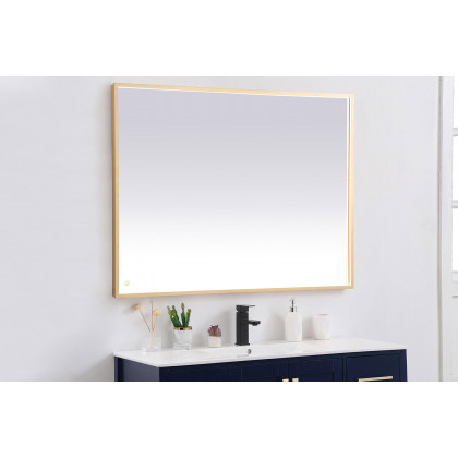 Elegant Wall Mirror - Brass, D 48", H 36" (MRE63648BR)