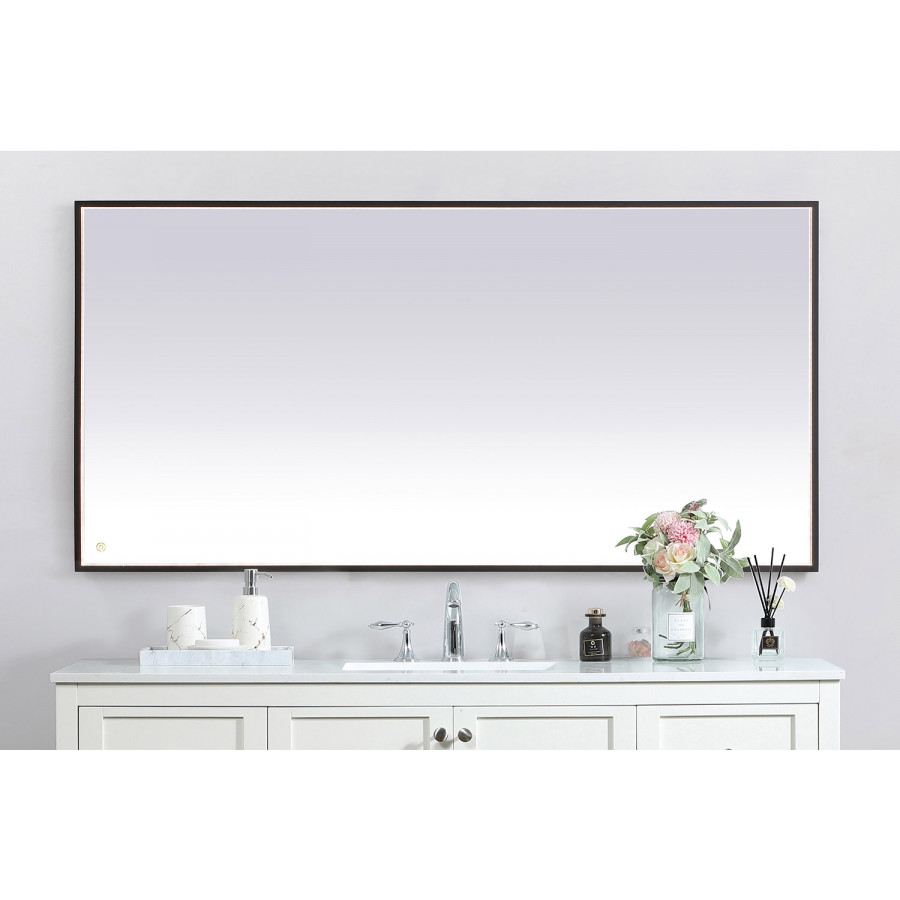 Elegant Wall Mirror - Black, D 72", H 36" (MRE63672BK)