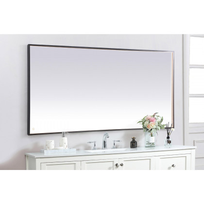 Elegant Wall Mirror - Black, D 72", H 36" (MRE63672BK)