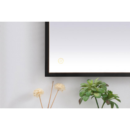 Elegant Wall Mirror - Black, D 72", H 36" (MRE63672BK)