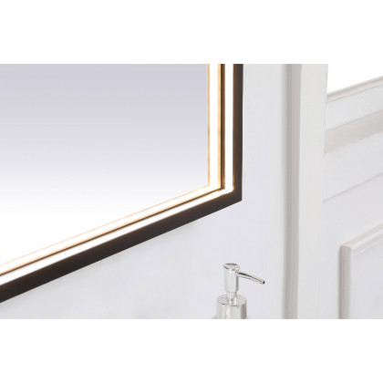 Elegant Wall Mirror - Black, D 72", H 36" (MRE63672BK)