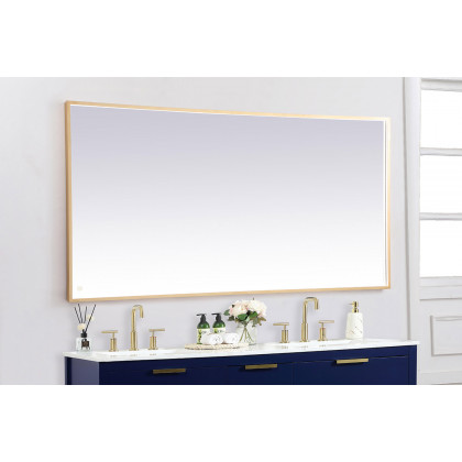 Elegant Wall Mirror - Brass, D 72", H 36" (MRE63672BR)