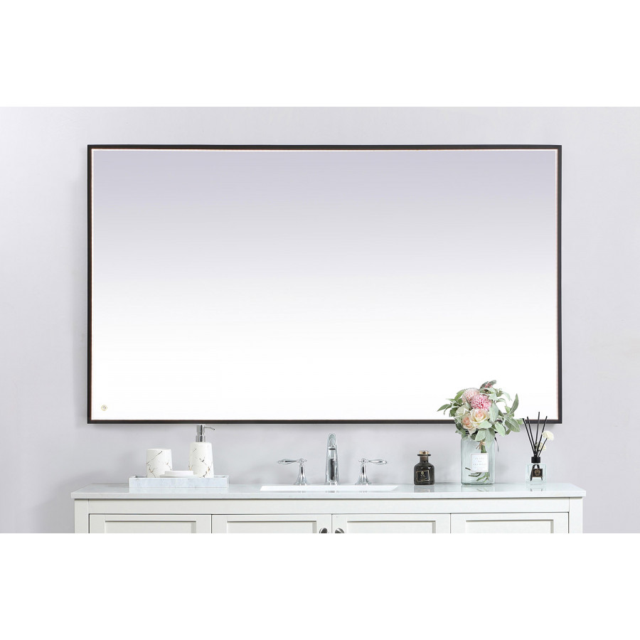 Elegant Wall Mirror - Black, D 72", H 42" (MRE64272BK)