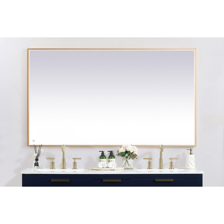 Elegant Wall Mirror - Brass, D 72", H 42" (MRE64272BR)